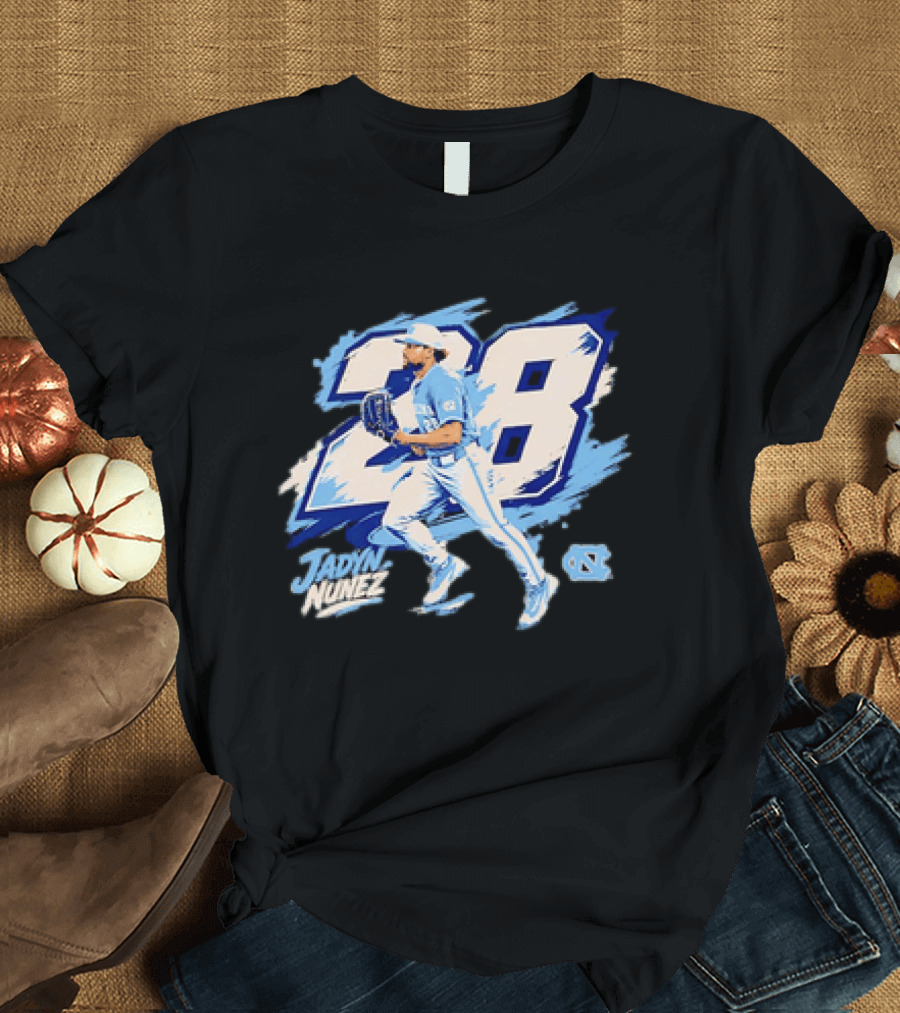 Jadyn Nunez No 28 North Carolina Tar Heels Baseball Player T-Shirt