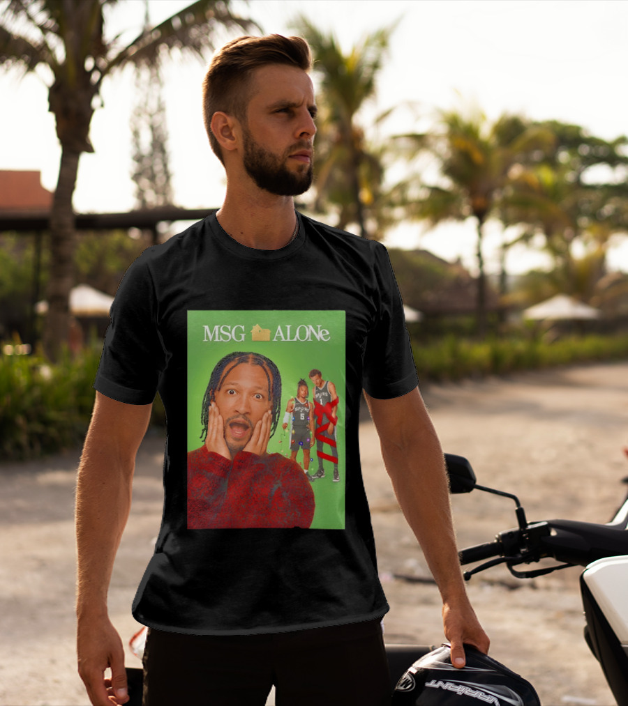 MSG ALONe Jalen Brunson Victor Wembanyama New York Knicks Home Alone NBA Basketball Spurs T-Shirt