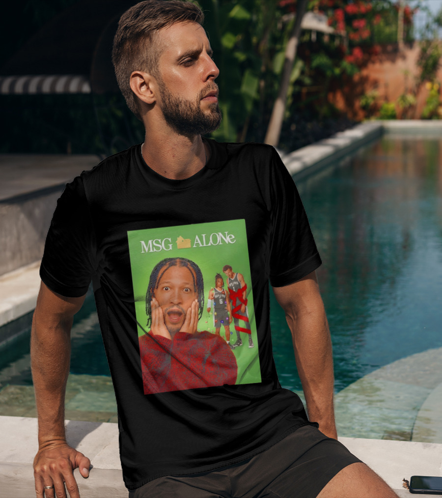 MSG ALONe Jalen Brunson Victor Wembanyama New York Knicks Home Alone NBA Basketball Spurs T-Shirt