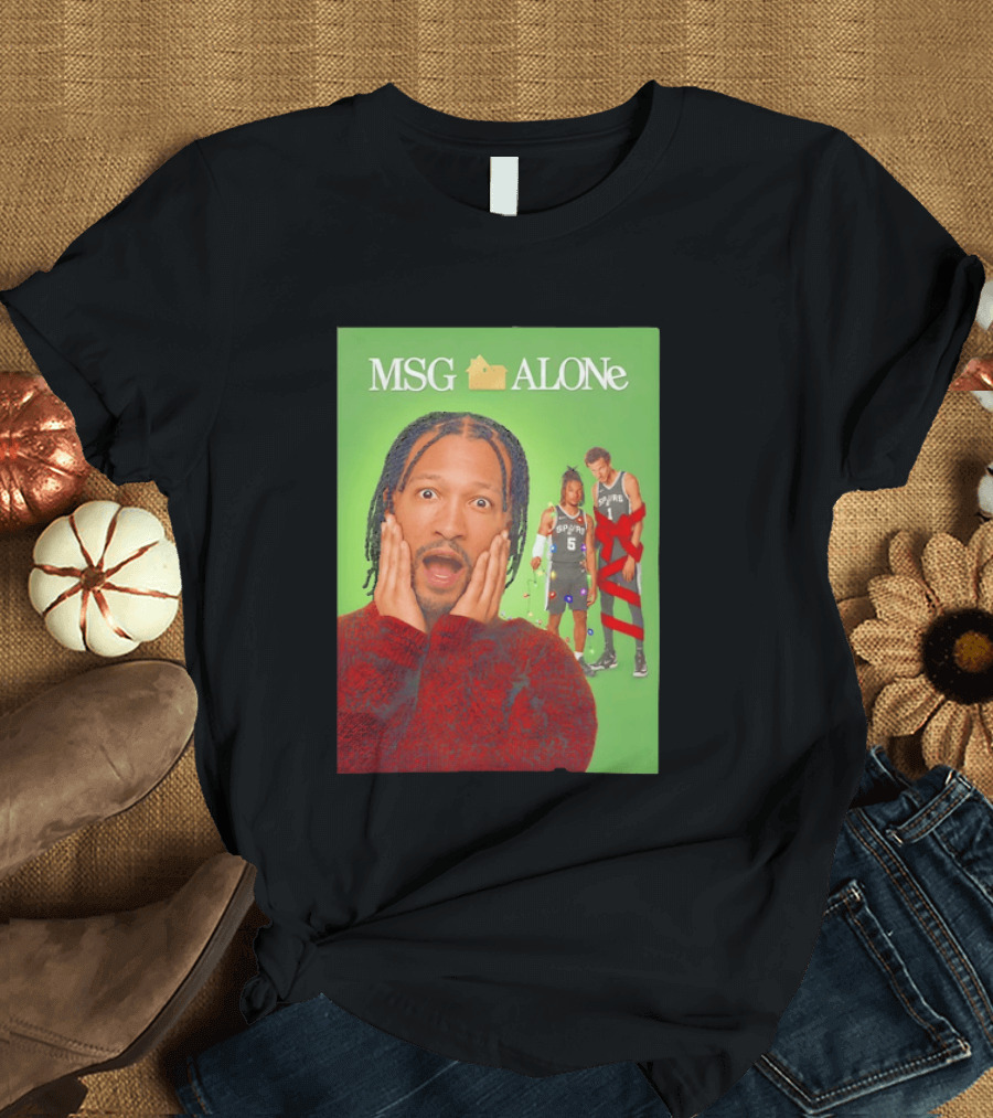 MSG ALONe Jalen Brunson Victor Wembanyama New York Knicks Home Alone NBA Basketball Spurs T-Shirt