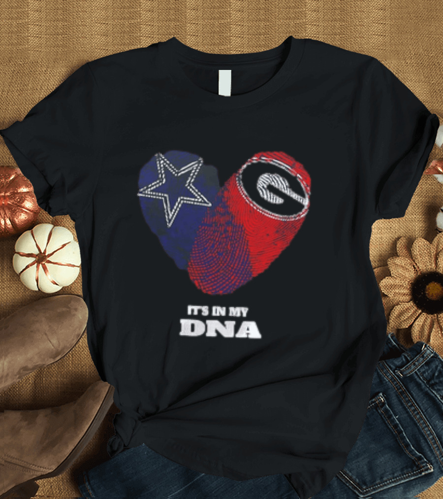 Dallas Cowboys Georgia Bulldogs Heart It's In My DNA T-Shirt