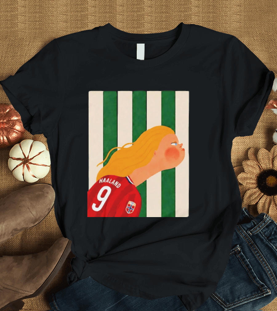 Erling Haaland No 9 Norway National Team Cartoon T-Shirt