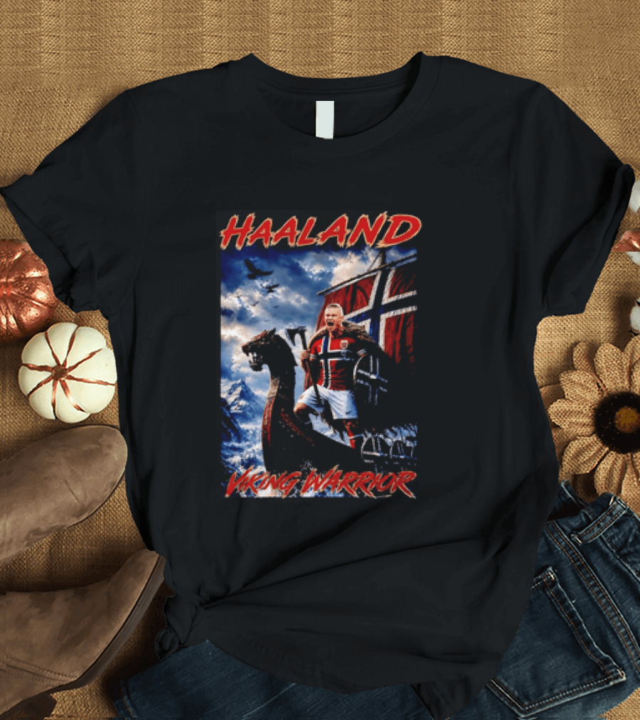 Haaland Viking Warrior Norway Football Nordic Pride T-Shirt