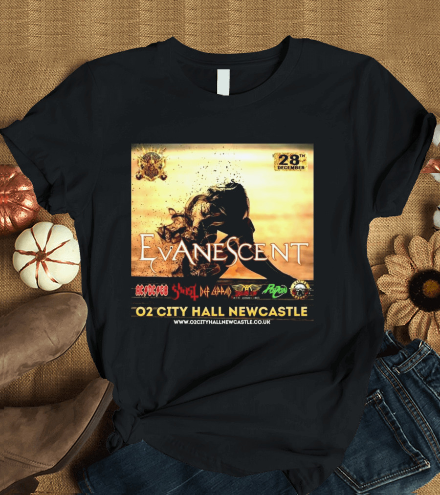 Evanescent Live At O2 City Hall Newcastle With AC/DC Ghost Def Leppard And Poison December 28th T-Shirt