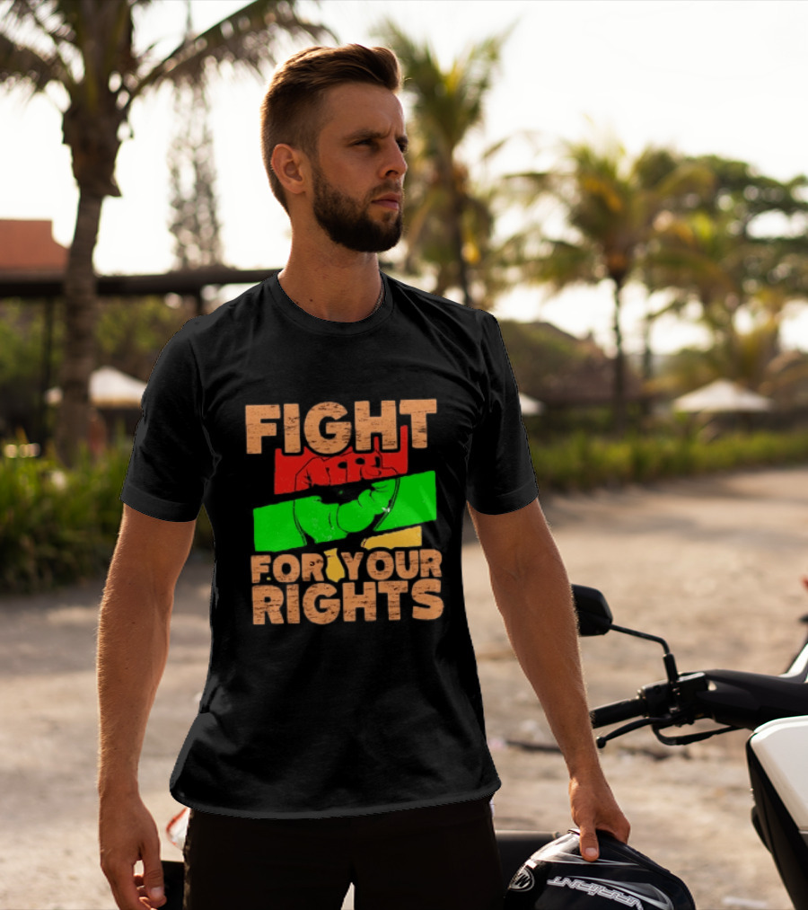 Fist Emblem Fight For Your Rights Multicolor T-Shirt
