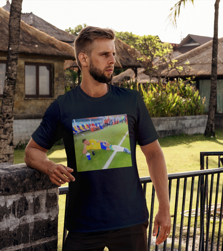 Neymar Jr Brazil Number 10 Relaxing Pitch Meme Iconic Soccer Moment T-Shirt