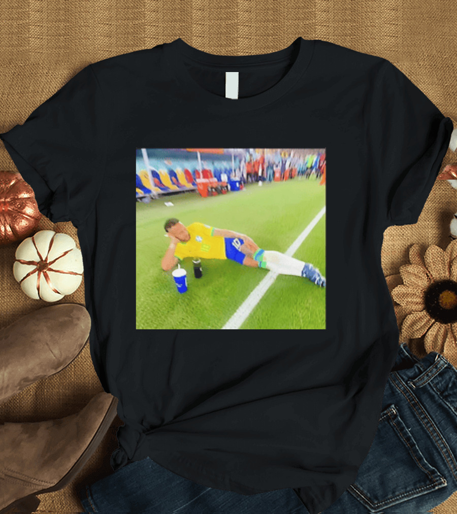 Neymar Jr Brazil Number 10 Relaxing Pitch Meme Iconic Soccer Moment T-Shirt