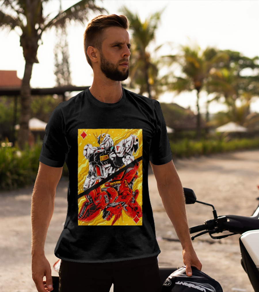 Nu Gundam Sazabi Mobile Suit Gundam Char's Counterattack Playing Card T-Shirt