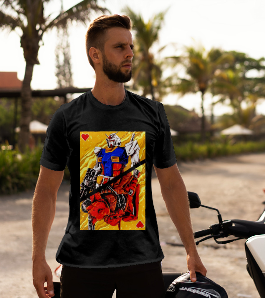 RX 78 2 Gundam Mobile Suit King Of Hearts Playing Card T-Shirt