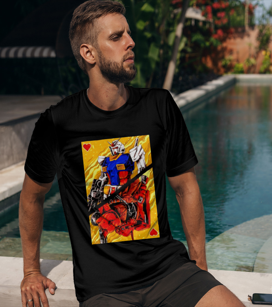 RX 78 2 Gundam Mobile Suit King Of Hearts Playing Card T-Shirt