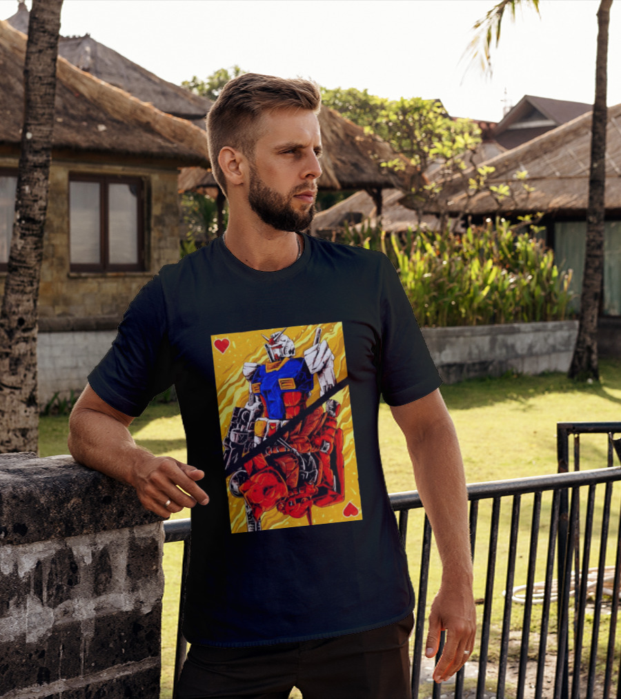 RX 78 2 Gundam Mobile Suit King Of Hearts Playing Card T-Shirt
