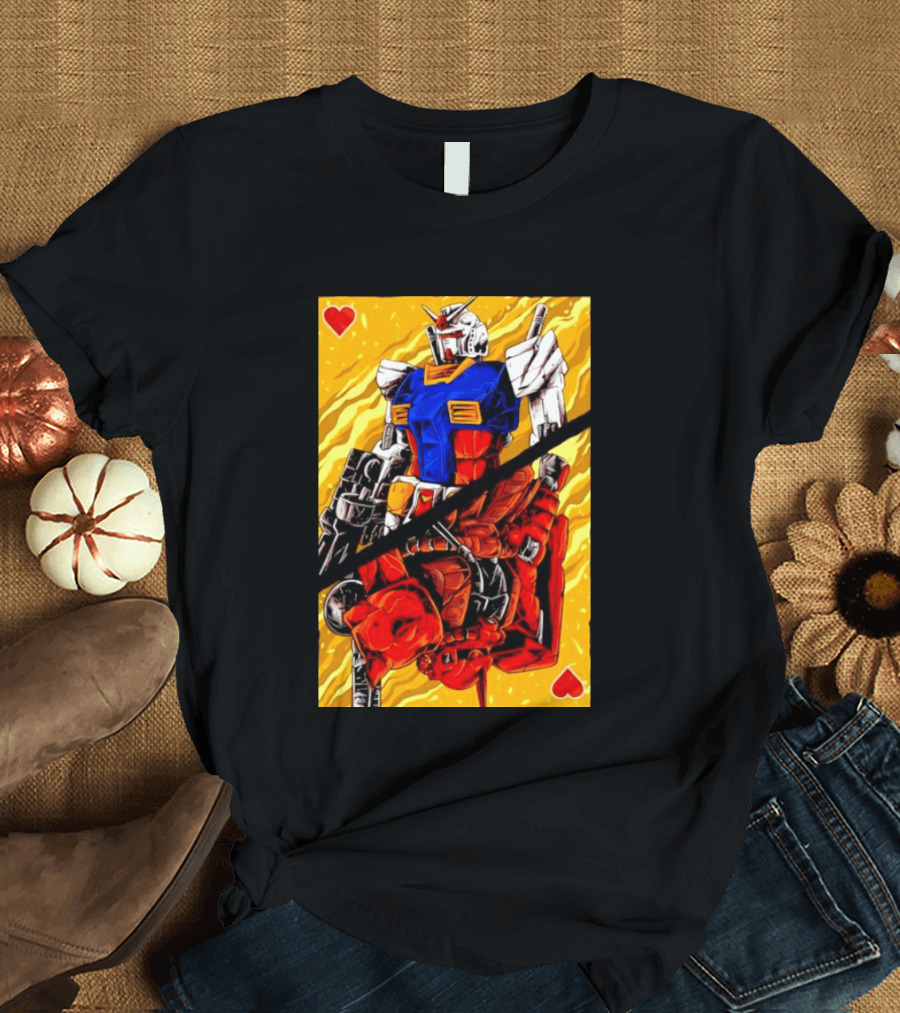 RX 78 2 Gundam Mobile Suit King Of Hearts Playing Card T-Shirt