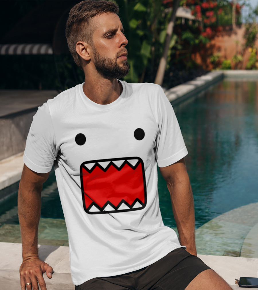 Domo Face Red And Pink Contrast T-Shirt