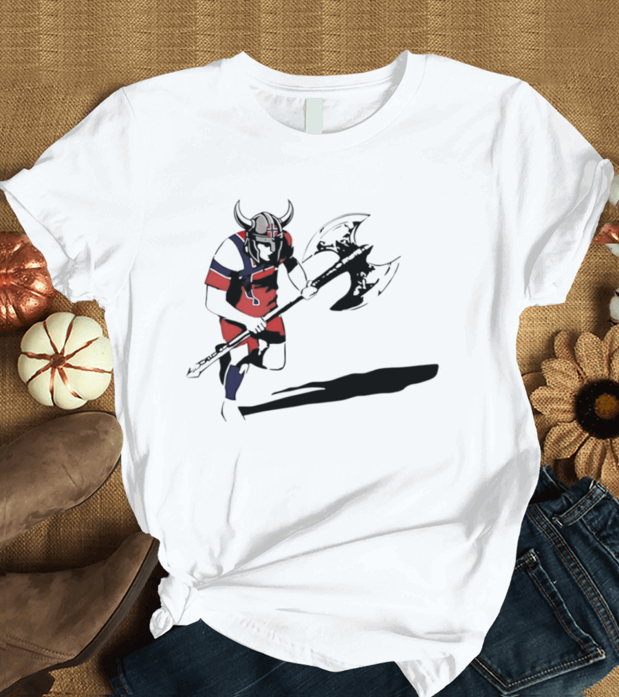 Erling Haaland Viking Norway Warrior Football Axe Horned Helmet T-Shirt