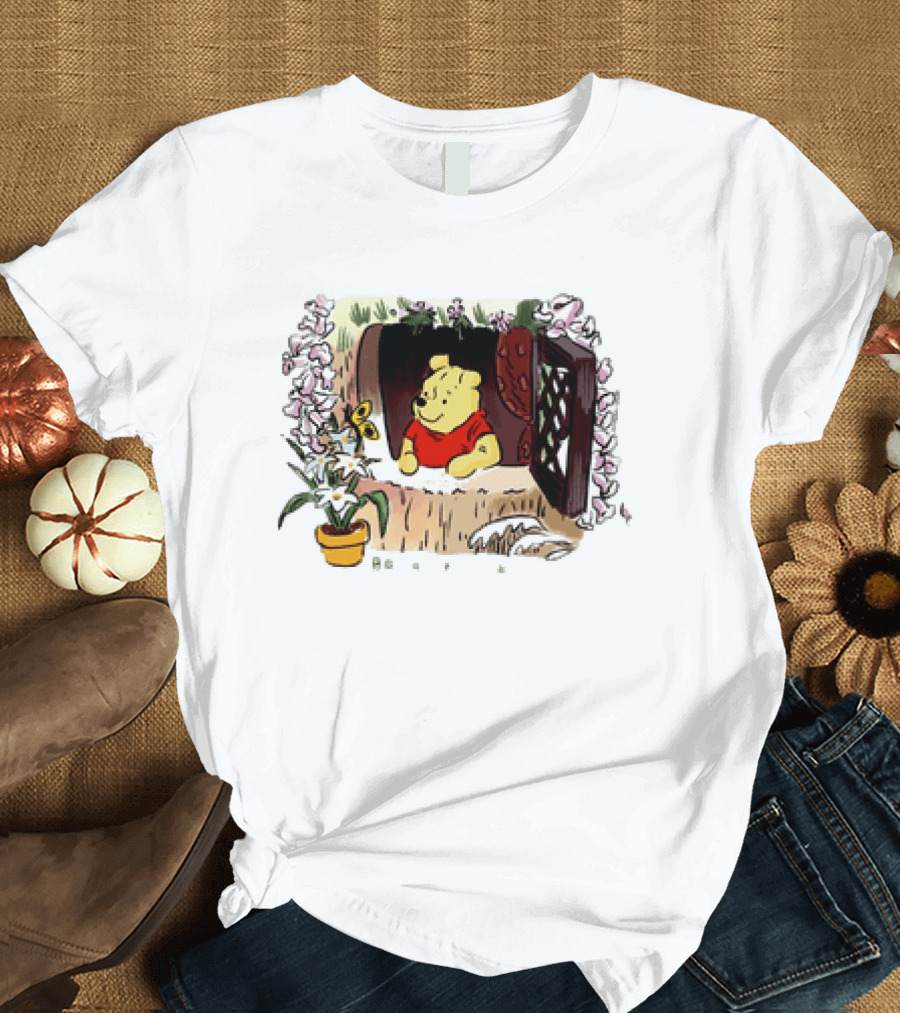 Winnie The Pooh Breathe It's A New Day Inspirational Morning Window Scene T-Shirt