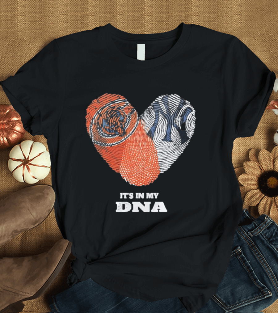 It's In My DNA New York Yankees Baseball Fingerprint Heart T-Shirt