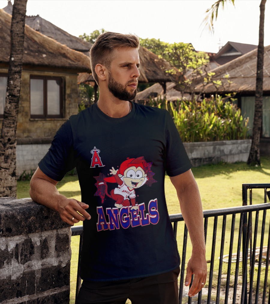 LAA Angels Rally Monkey Waving Hand Classic Sports Fan T-Shirt