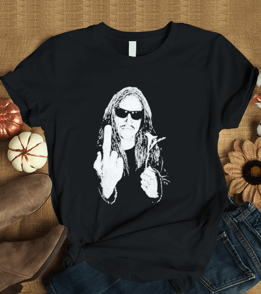 Lemmy Kilmister Middle Finger Flower Motorhead T-Shirt