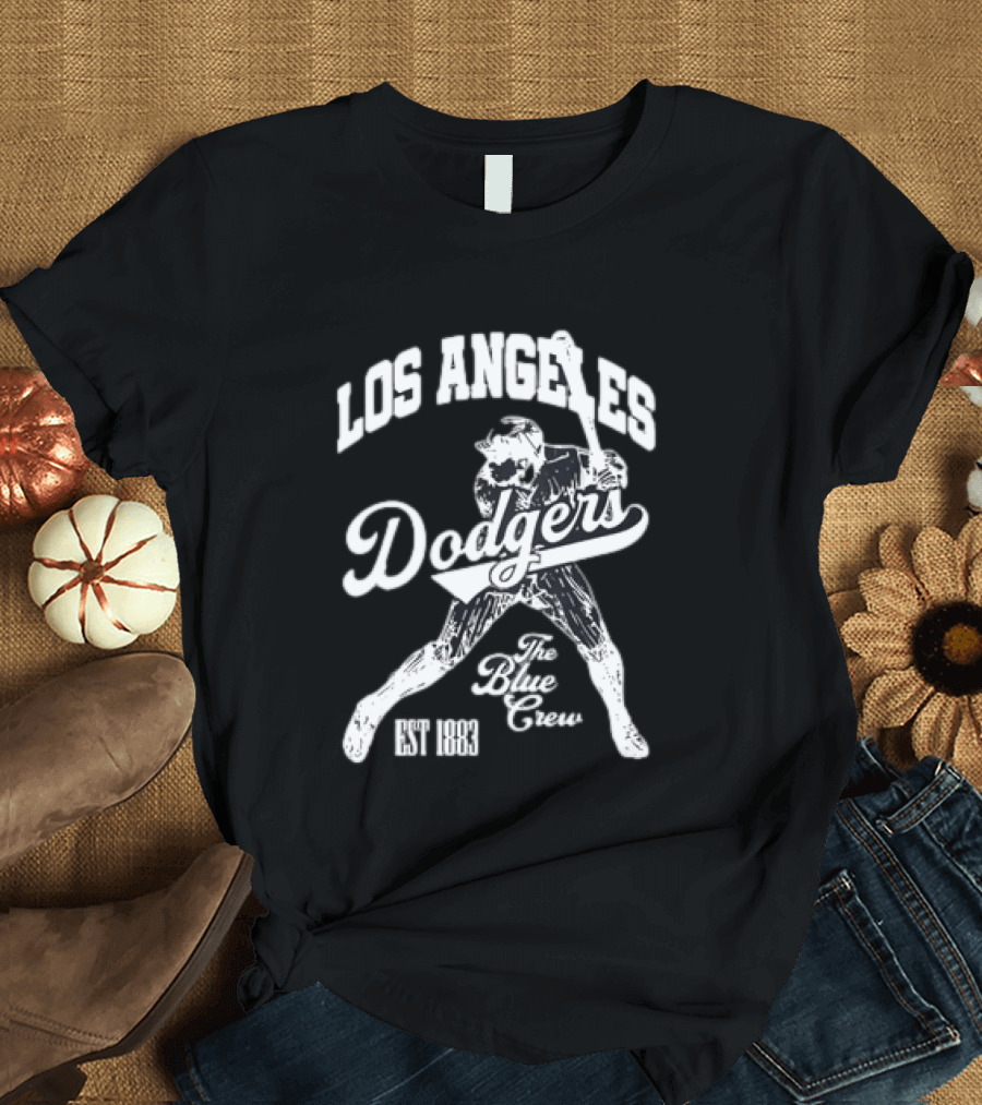 Los Angeles Dodgers The Blue Crew Est 1883 Baseball Player T-Shirt