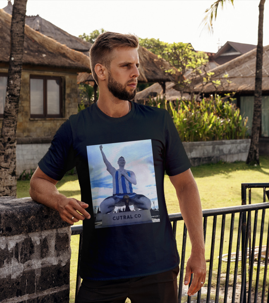 Messi Argentina Sculpture Cutral Co Legendary Statue Victory Celebration T-Shirt