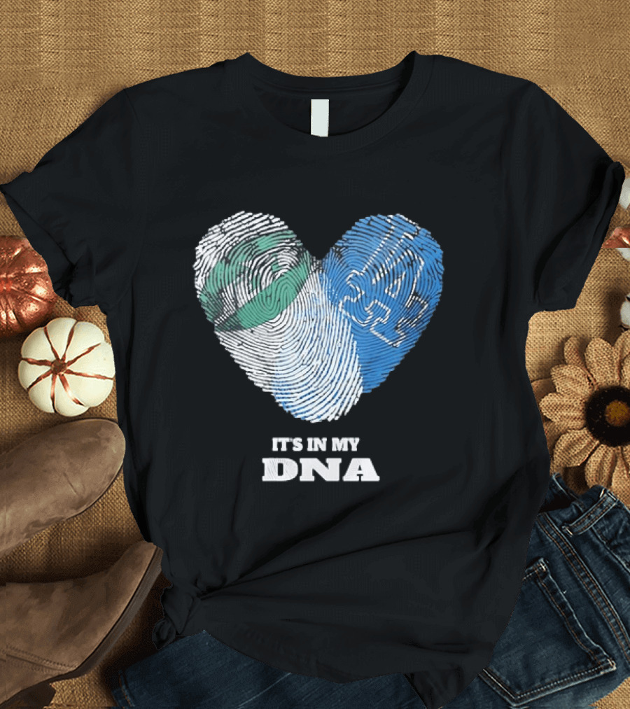 Los Angeles Dodgers It's In My DNA Fingerprint Heart T-Shirt