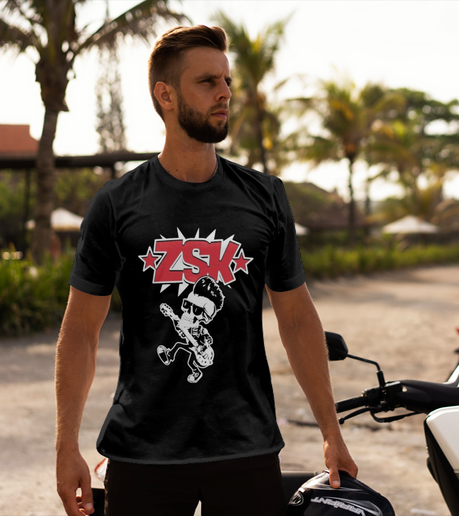 ZSK Die Sind Okay Tour Skeleton Guitar Punk Rock T-Shirt