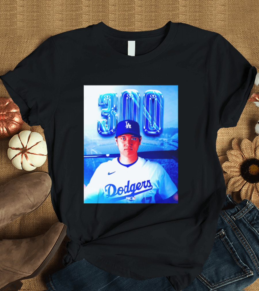 Shohei Ohtani 300 Home Runs Milestone Los Angeles Dodgers T-Shirt