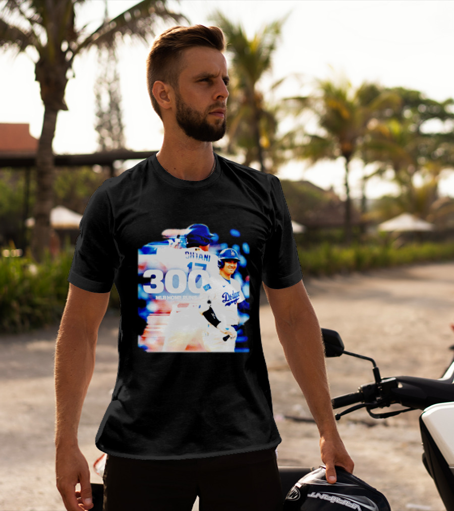 Shohei Ohtani 300 MLB Home Runs Los Angeles Dodgers Milestone Celebration T-Shirt