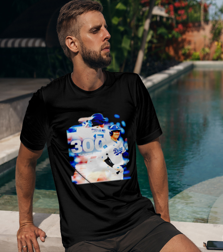Shohei Ohtani 300 MLB Home Runs Los Angeles Dodgers Milestone Celebration T-Shirt