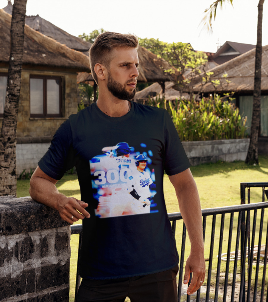 Shohei Ohtani 300 MLB Home Runs Los Angeles Dodgers Milestone Celebration T-Shirt