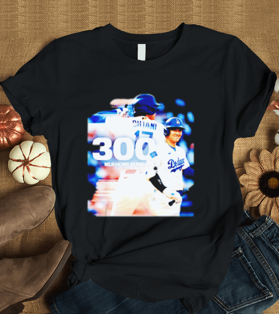 Shohei Ohtani 300 MLB Home Runs Los Angeles Dodgers Milestone Celebration T-Shirt