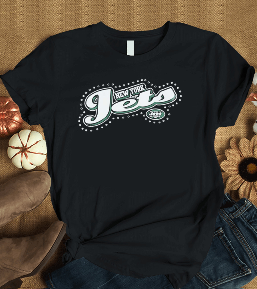 New York Jets Sparkly Rhinestone Bling 2023 T-Shirt