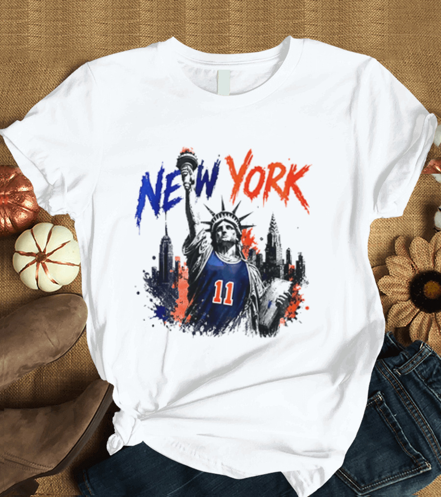 New York Statue Of Liberty Knicks Jersey City Skyline 11 T-Shirt