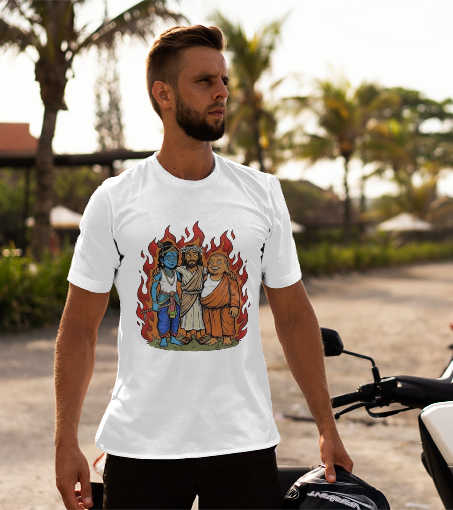 You Cannot Treat People Like Garbage Krishna Jesus Buddha Friendship T-Shirt