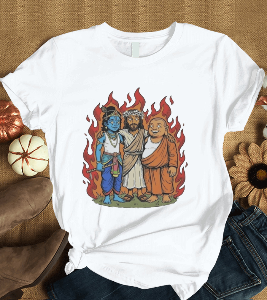 You Cannot Treat People Like Garbage Krishna Jesus Buddha Friendship T-Shirt