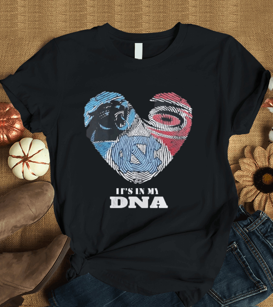 Carolina Panthers UNC Tar Heels Heart It's In My DNA T-Shirt