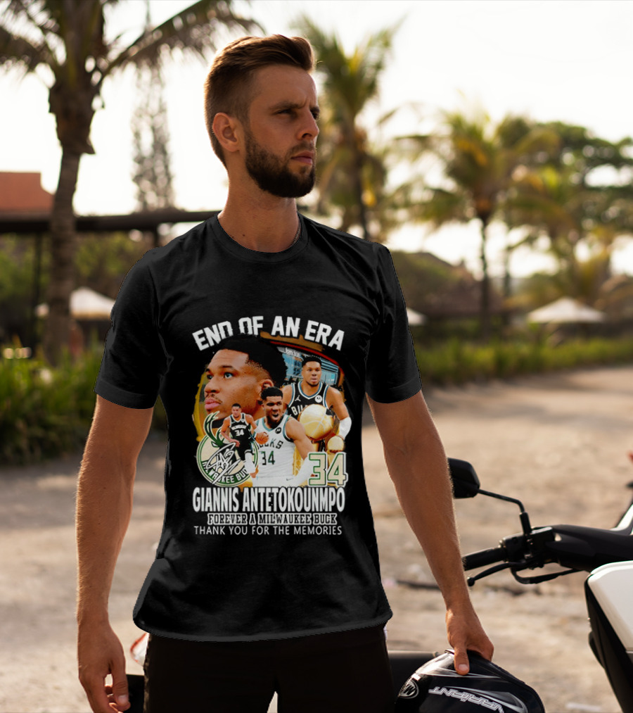 End Of An Era Giannis Antetokounmpo Milwaukee Bucks Thank You For The Memories T-Shirt