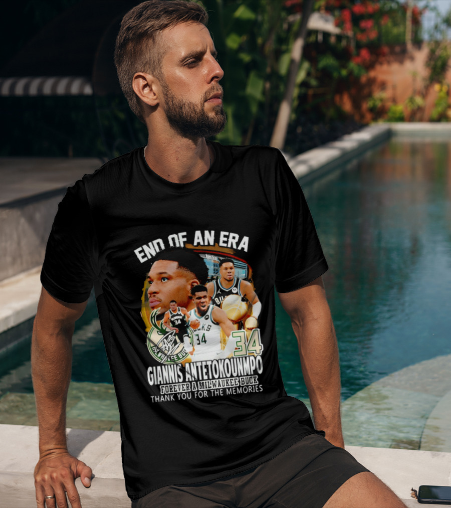 End Of An Era Giannis Antetokounmpo Milwaukee Bucks Thank You For The Memories T-Shirt