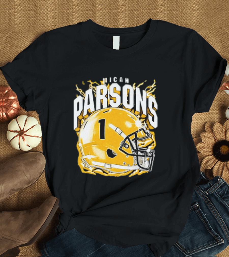 Micah Parsons No 1 Football Helmet Explosion T-Shirt