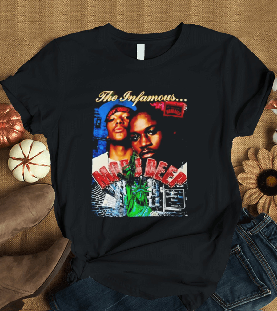 The Infamous Mobb Deep Havoc Prodigy Queensbridge South Houses New York City Statue Of Liberty T-Shirt