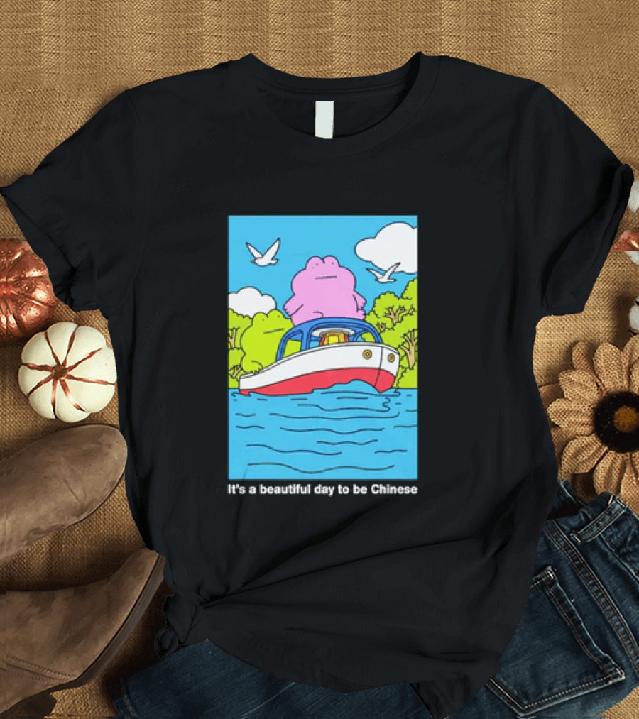 It's A Beautiful Day To Be Chinese Frog On A Boat T-Shirt