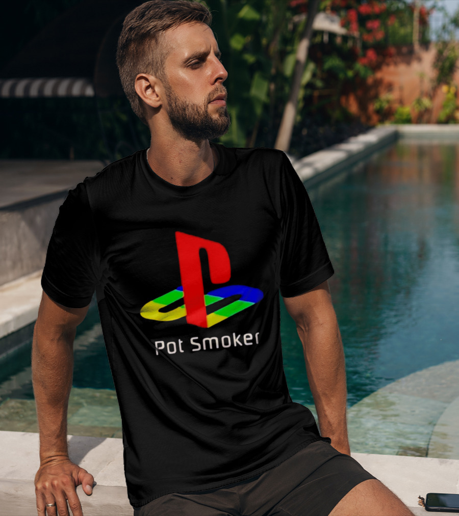 PlayStation Pot Smoker Iconic Colorful Gaming T-Shirt