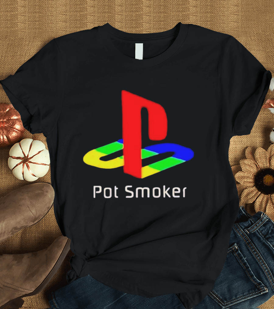 PlayStation Pot Smoker Iconic Colorful Gaming T-Shirt