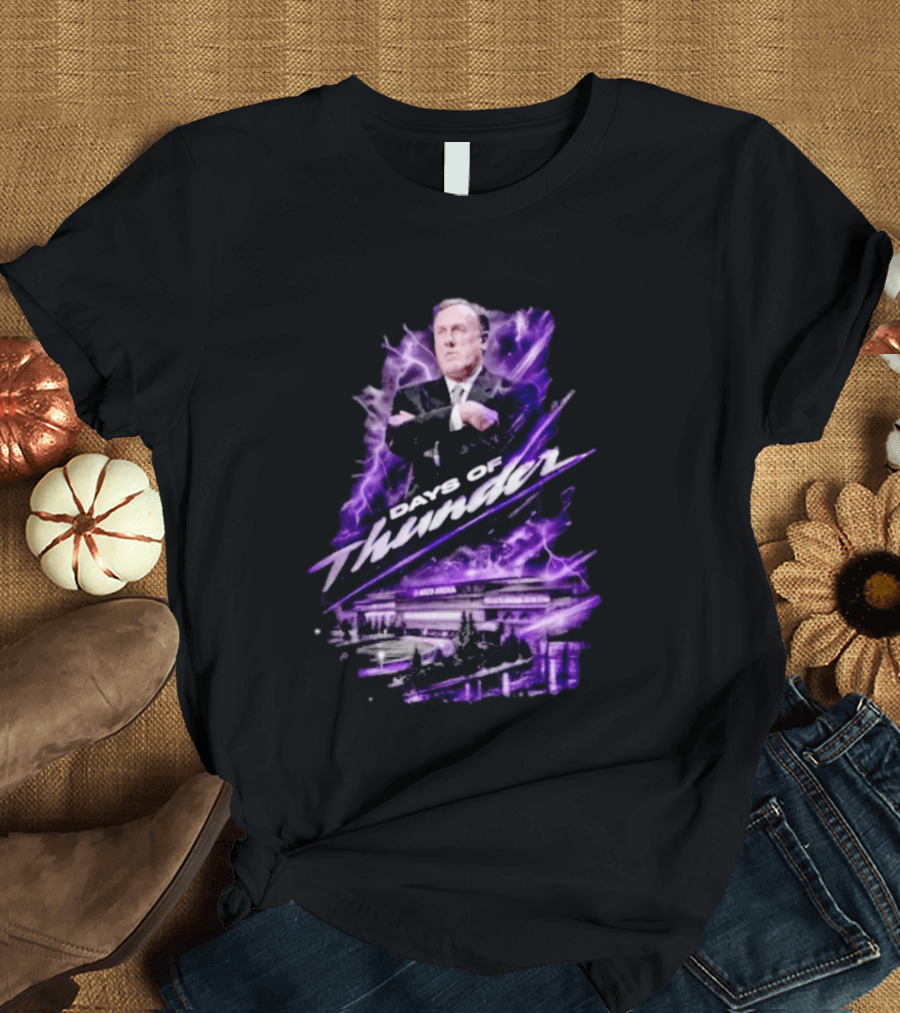 Rick Adelman Days Of Thunder Arco Arena Purple Lightning T-Shirt