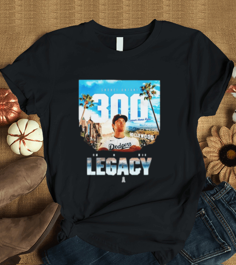 Shohei Ohtani 300 Career Home Runs Los Angeles Legacy Hollywood Dodgers T-Shirt