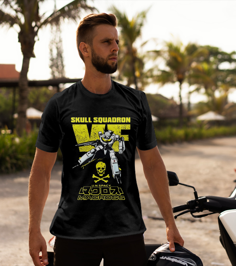 Skull Squadron VF U.N. Spacy Macross Anime Valkyrie T-Shirt