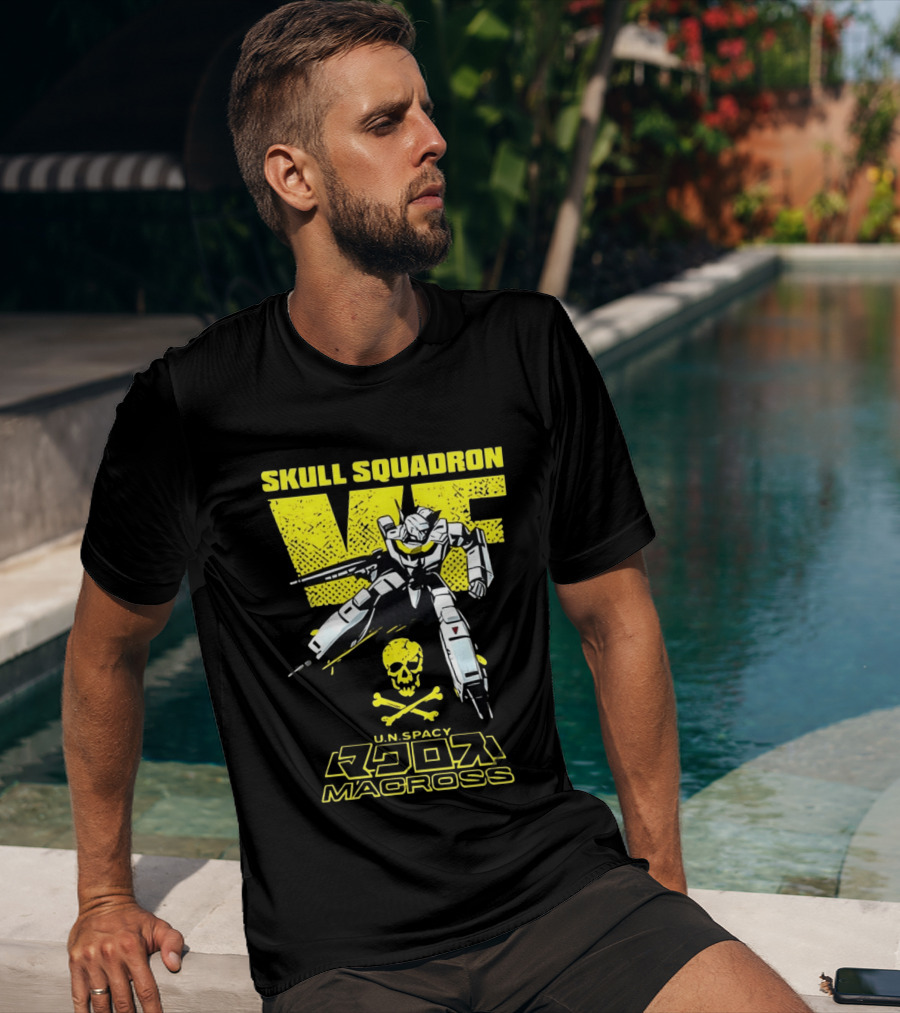 Skull Squadron VF U.N. Spacy Macross Anime Valkyrie T-Shirt
