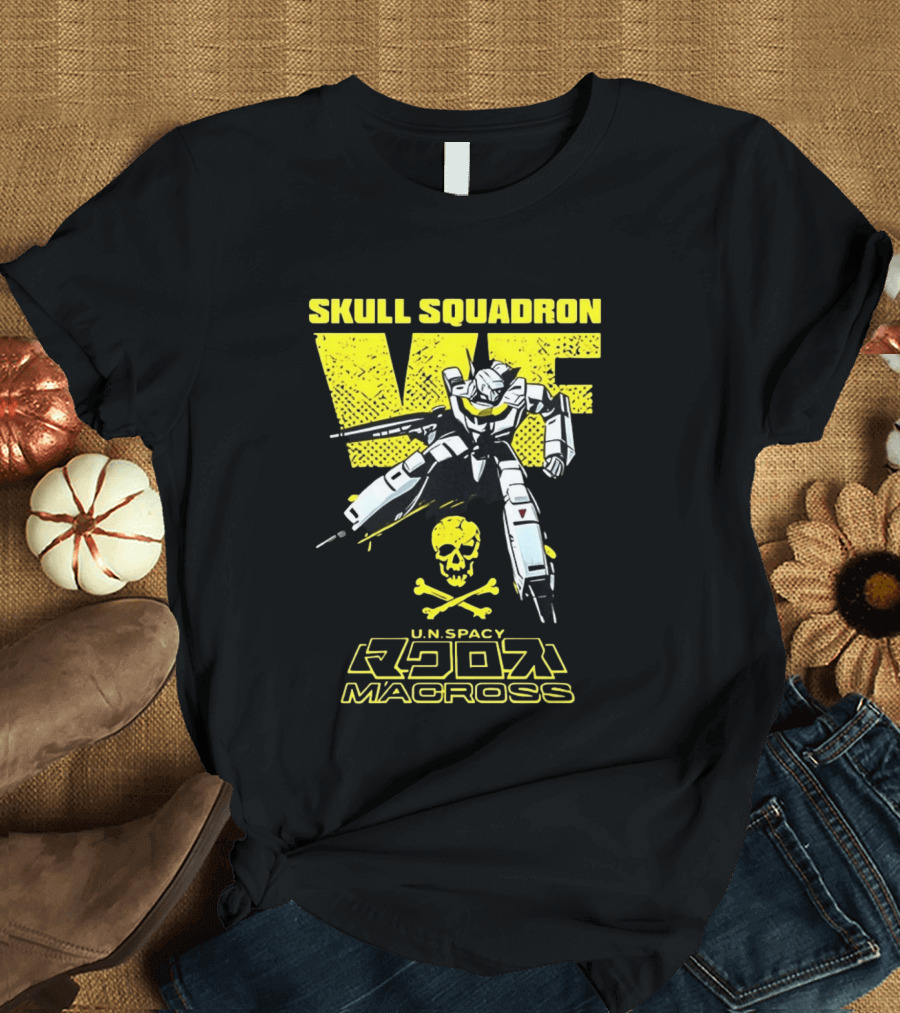 Skull Squadron VF U.N. Spacy Macross Anime Valkyrie T-Shirt