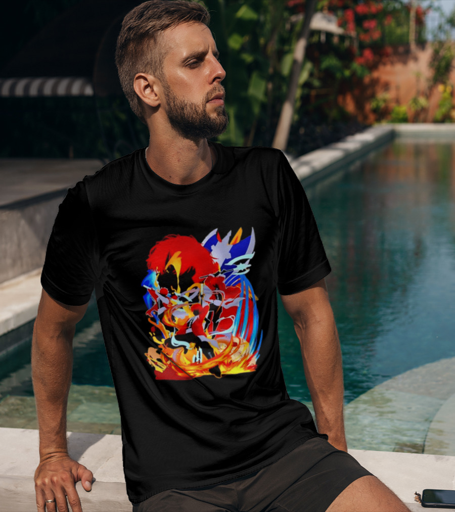 Stark Frieren Beyond Journey's End Anime Dynamic Colorful Scene T-Shirt