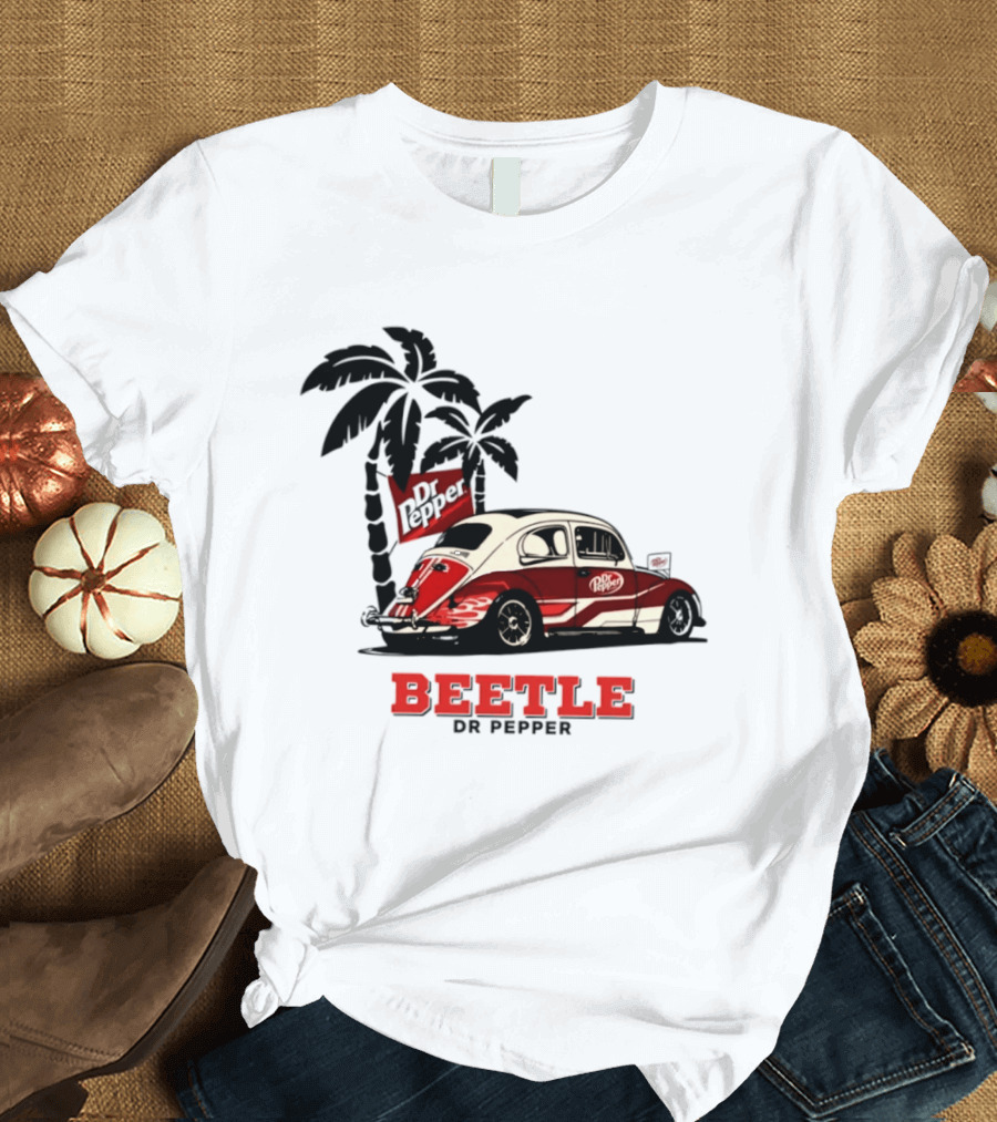 Beetle Dr Pepper Volkswagen Car With Palm Tree T-Shirt